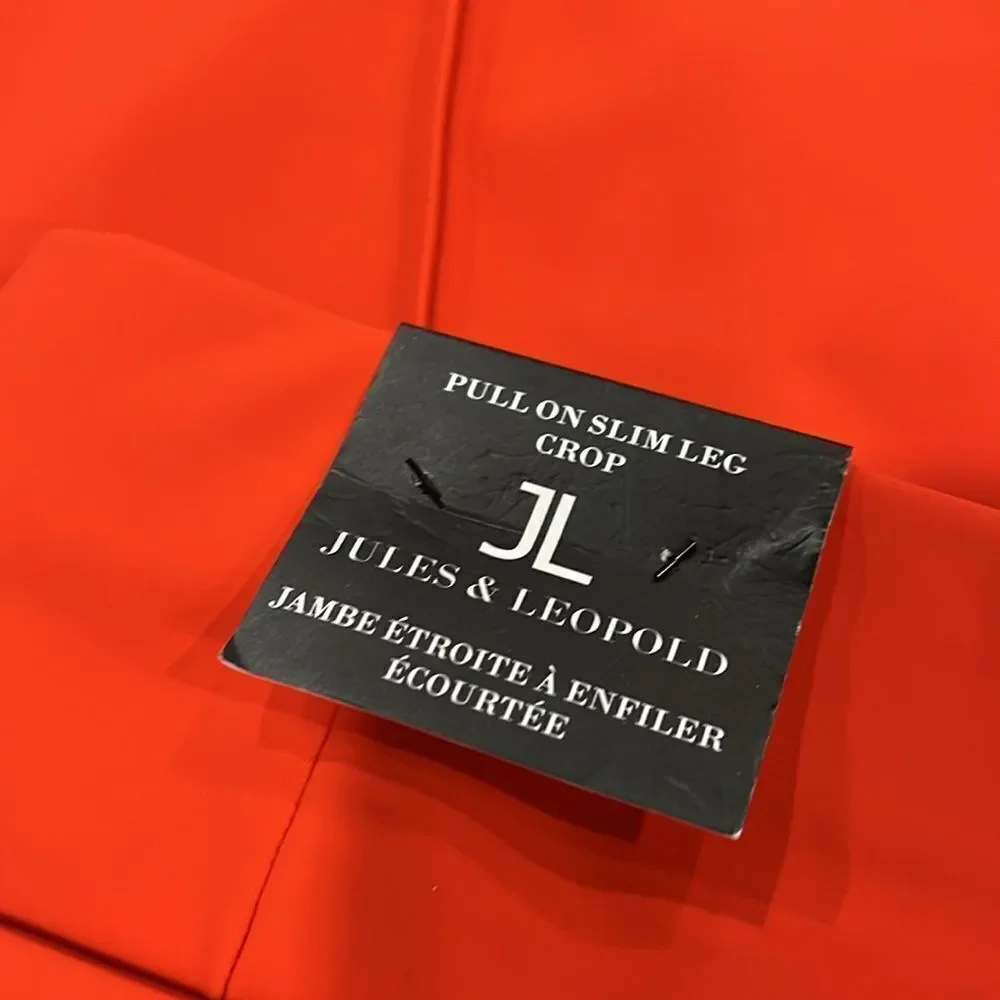 Jules & Leopold NWT pull on slim leg crop Elegant orange Women's Pants SP